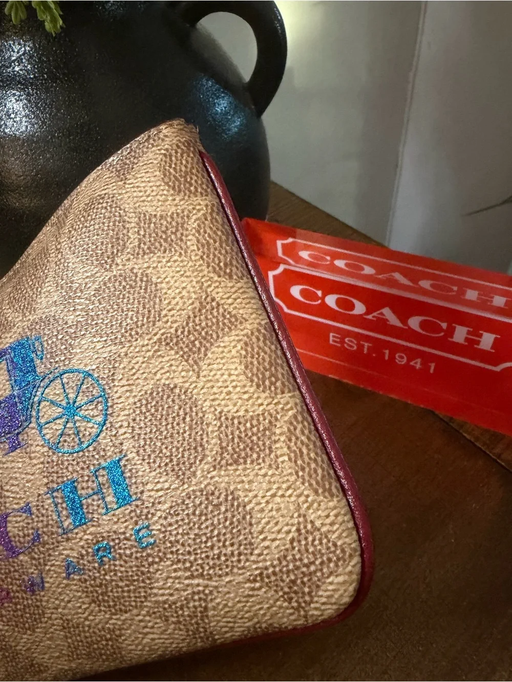 Coach Rexy Signature Glitter Wristlet (NWT)